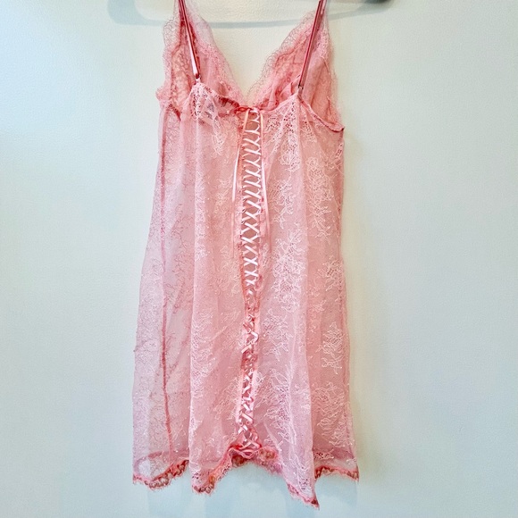 Victoria's Secret Pink Sheer Slip Lace Dress Chemise Size Small - Picture 2 of 8